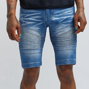 Reason Brand Beaters Moto Blue Denim Short NWT Size 32 BZ-3207
